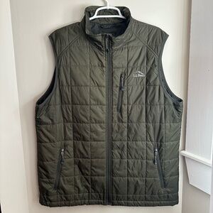 L.L. BEAN Men's XL Tall Primaloft Puffer Vest Quilted Olive Green